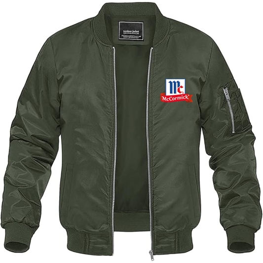 Men's McCormick Logo Lightweight Bomber Jacket Windbreaker Softshell Varsity Jacket Coat