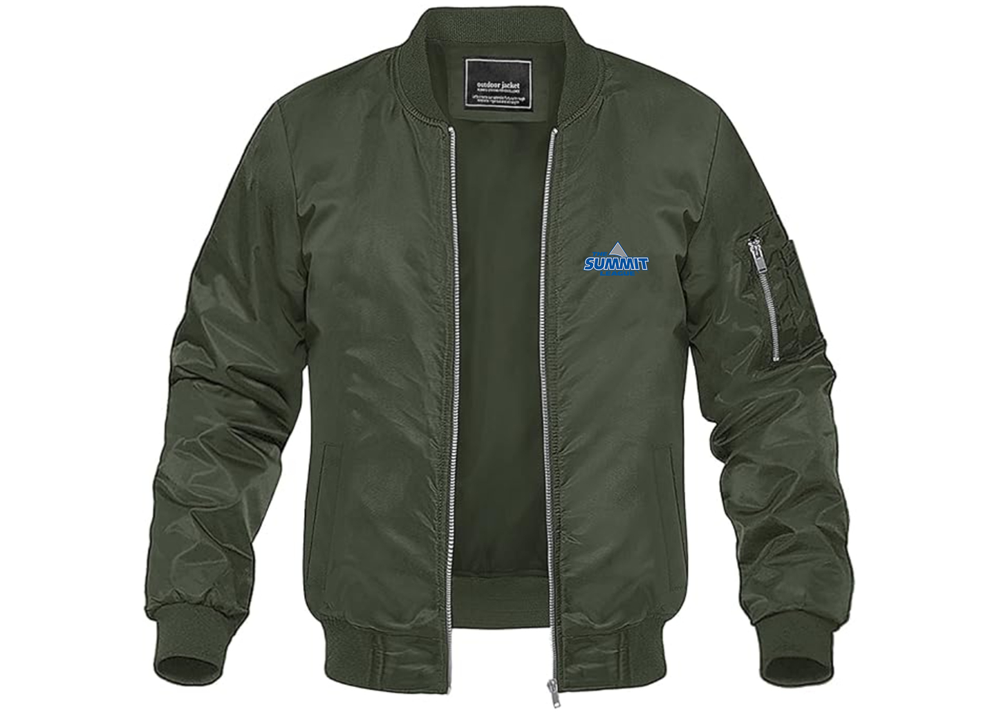 Men's The Summit League Lightweight Bomber Jacket Windbreaker Softshell Varsity Jacket Coat