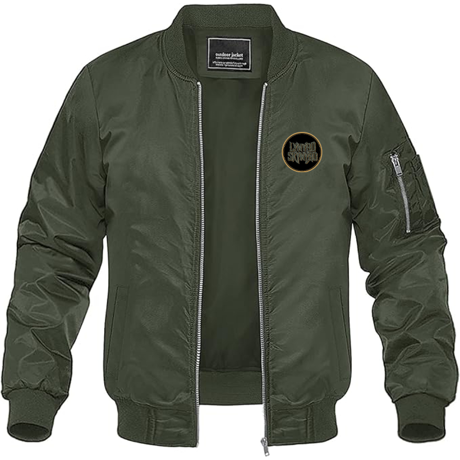 Men's Lynyrd Skynyrd Logo Lightweight Bomber Jacket Windbreaker Softshell Varsity Jacket Coat