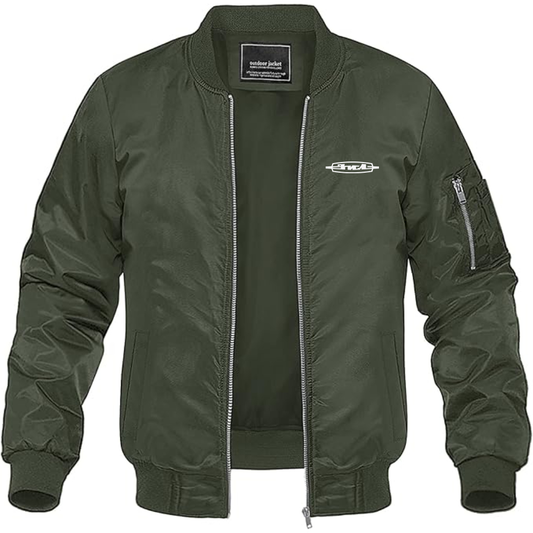 Men's ZIL Logo Lightweight Bomber Jacket Windbreaker Softshell Varsity Jacket Coat
