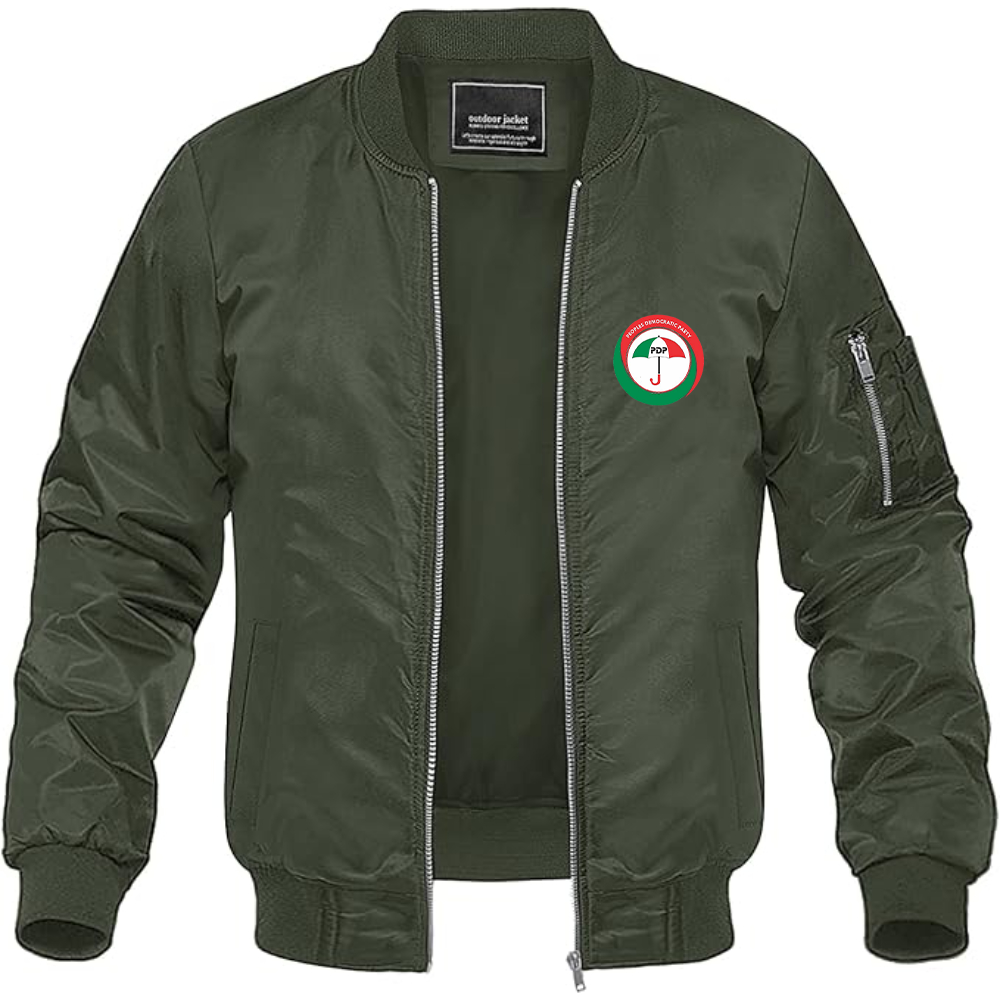 Men's   PDP  Logo  Lightweight Bomber Jacket Windbreaker Softshell Varsity Jacket Coat