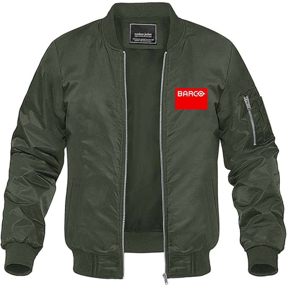Men's Barco Logo Lightweight Bomber Jacket Windbreaker Softshell Varsity Jacket Coat