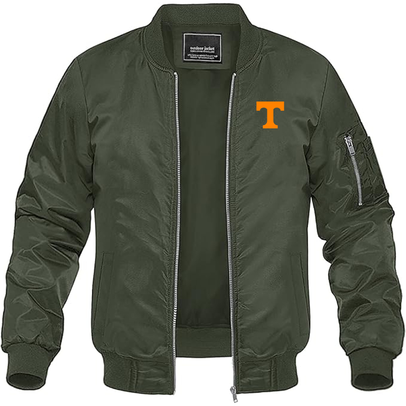 Men's Tennessee Volunteers Lightweight Bomber Jacket - Army Green