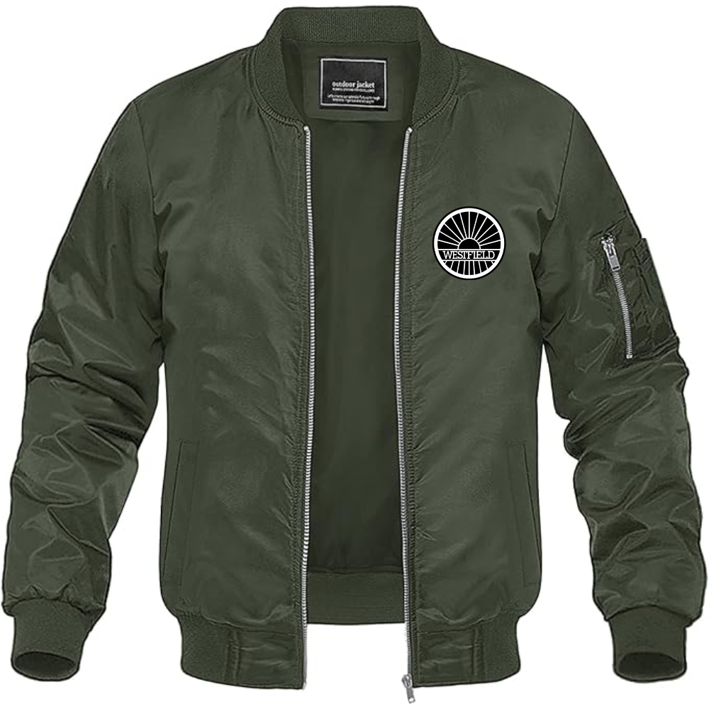 Men's Westfield-logo Lightweight Bomber Jacket Windbreaker Softshell Varsity Jacket Coat