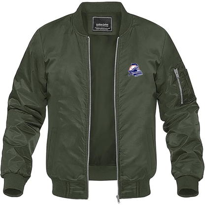 Men's Aguascalientes Rieleros Logo Lightweight Bomber Jacket Windbreaker Softshell Varsity Jacket Coat