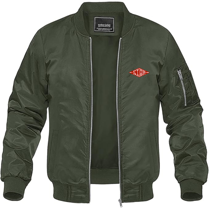 Men's Societa Torinese Automobili Rapid Logo Lightweight Bomber Jacket Windbreaker Softshell Varsity Jacket Coat