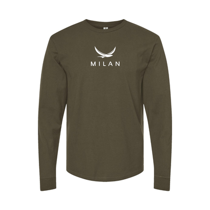 Men's Milan Red Logo Long Sleeve T-Shirt