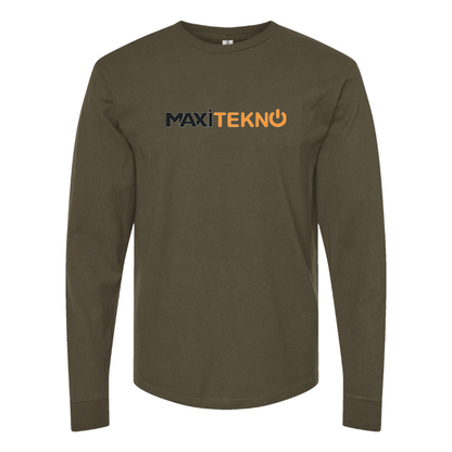 Men's Maxitekno Logo Cotton Long Sleeve T-Shirt