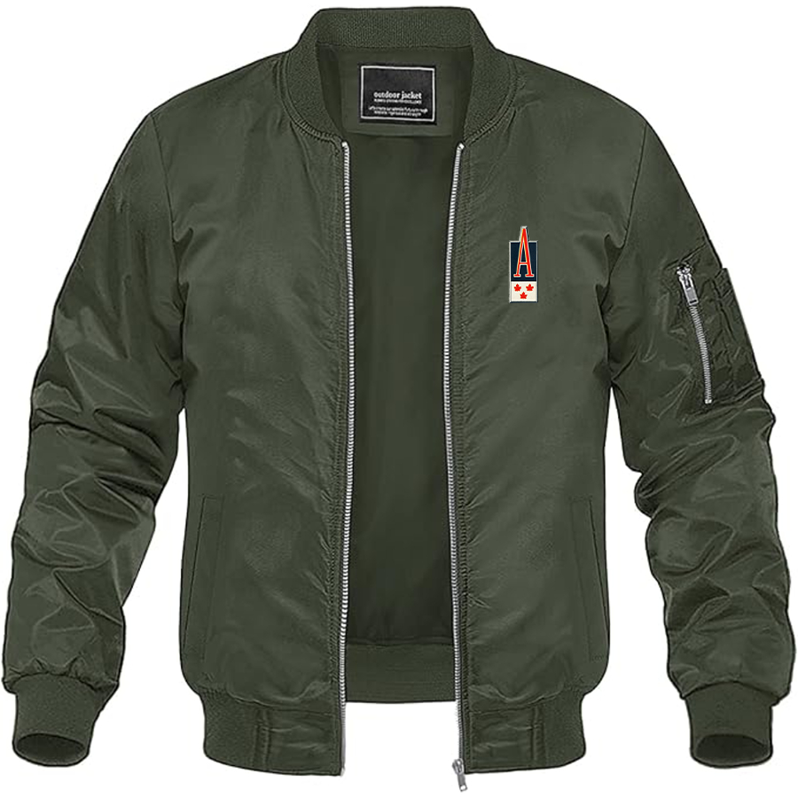 Men's  Acadian Logo Lightweight Bomber Jacket Windbreaker Softshell Varsity Jacket Coat