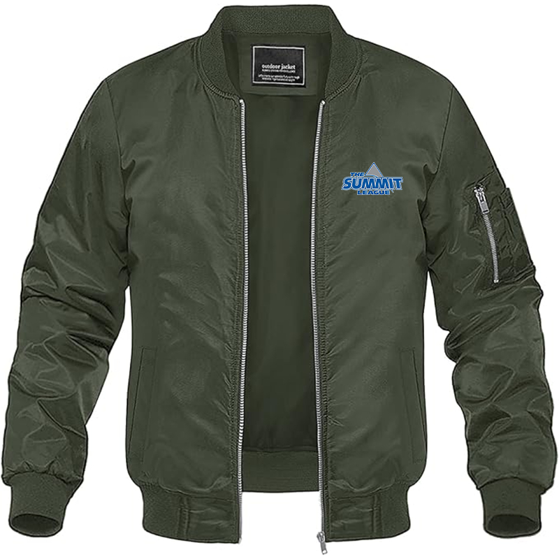 Men's The Summit League Lightweight Bomber Jacket - Army Green