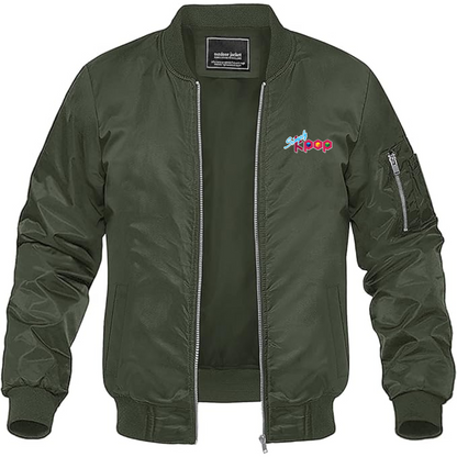 Men's Simply Kpop Lightweight Bomber Jacket Windbreaker Softshell Varsity Jacket Coat