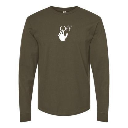 Men's  Off-White Hand Logo Cotton Long Sleeve T-Shirt