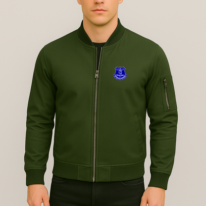 Men's Everton FC Lightweight Bomber Jacket - Army Green