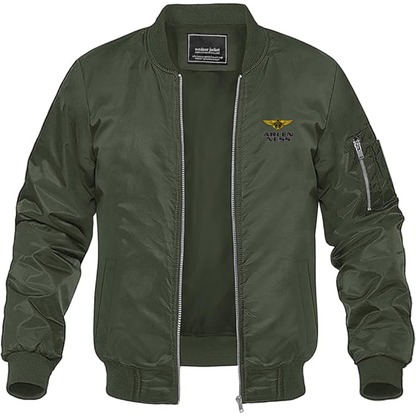Men's Arlen Ness Logo Lightweight Bomber Jacket Windbreaker Softshell Varsity Jacket Coat