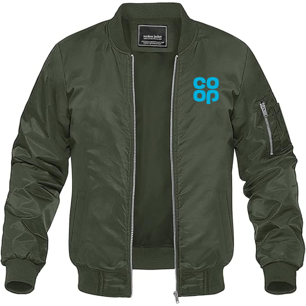 Men's CoOp Lightweight Bomber Jacket Windbreaker Softshell Varsity Jacket Coat
