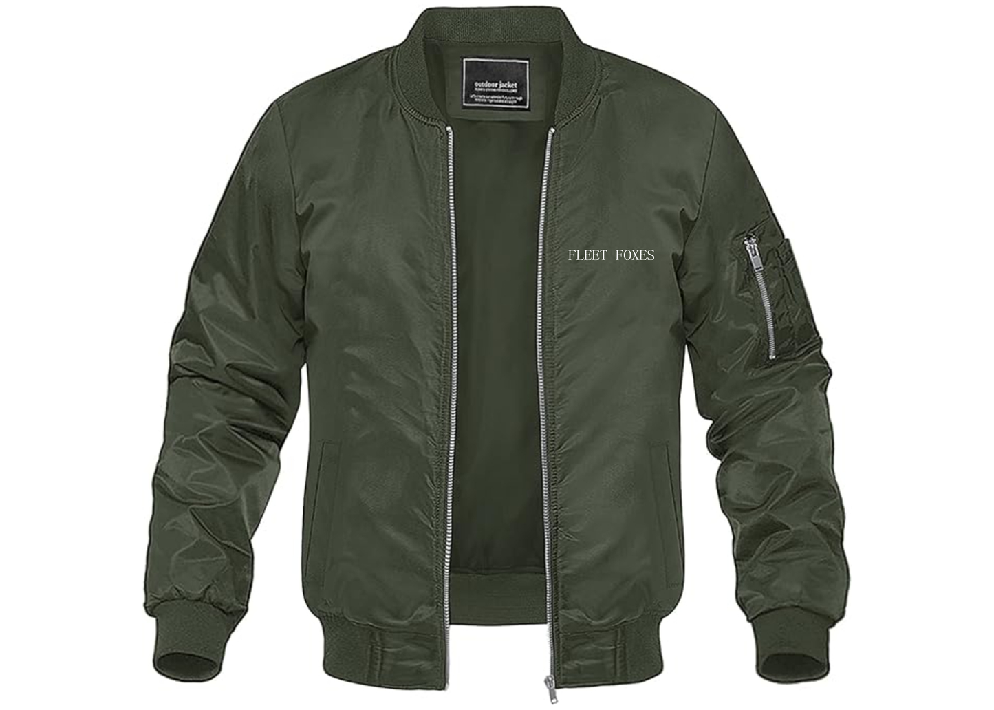 Men's Fleet Foxes Logo Lightweight Bomber Jacket Windbreaker Softshell Varsity Jacket Coat