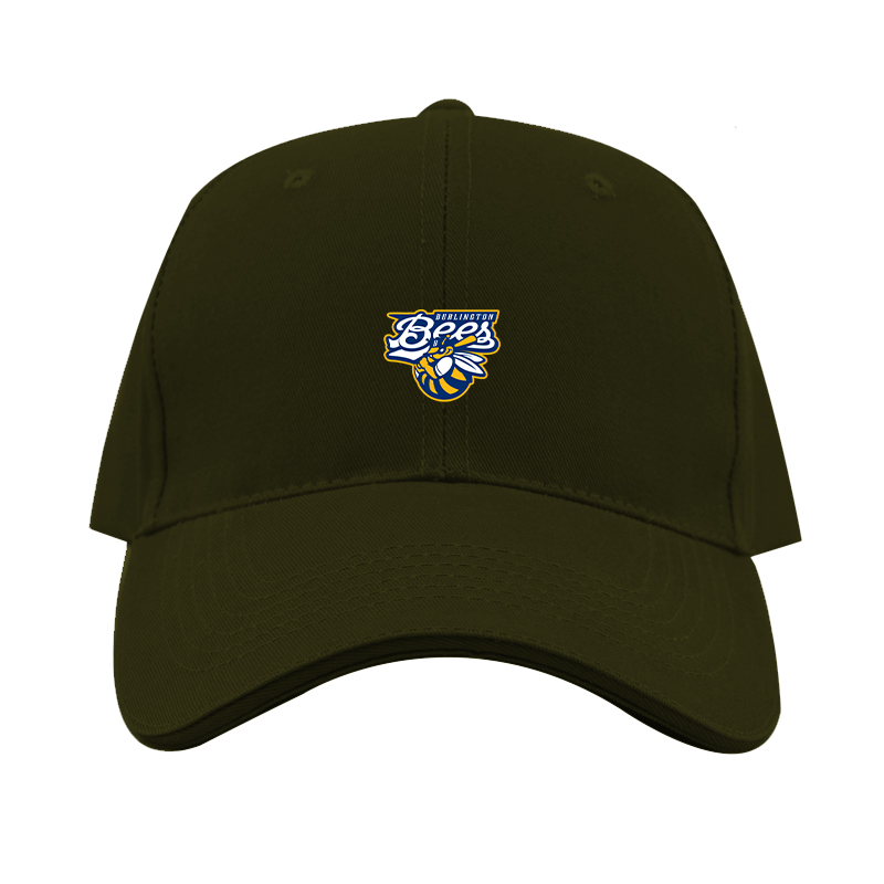 Burlington Bees   Logo  Dad Baseball Cap Hat