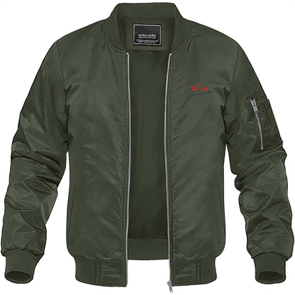 Men's tui Logo Lightweight Bomber Jacket Windbreaker Softshell Varsity Jacket Coat