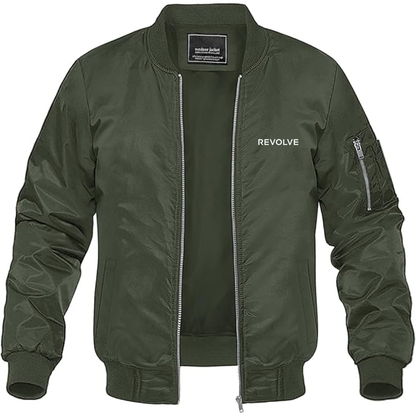 Men's Revolve Logo Lightweight Bomber Jacket Windbreaker Softshell Varsity Jacket Coat