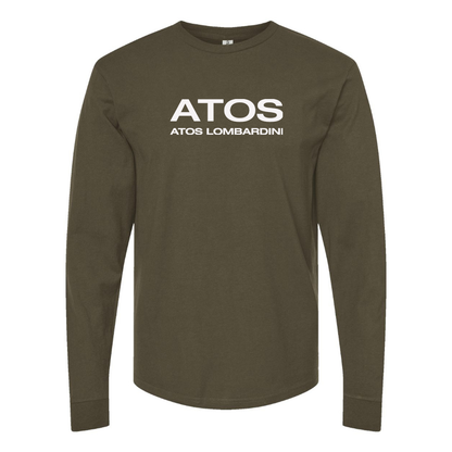 Men's Atos Lombardini  Logo Cotton Long Sleeve T-Shirt