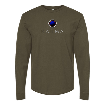 Men's Karma  Logo Cotton Long Sleeve T-Shirt