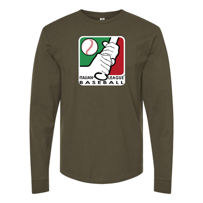 Men's Italian Baseball League Logo Cotton Long Sleeve T-Shirt