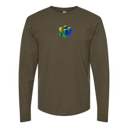 Men's   Nintendo N64   Logo Cotton Long Sleeve T-Shirt