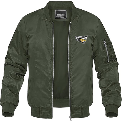 Men's Towson Tigers Lightweight Bomber Jacket - Army Green