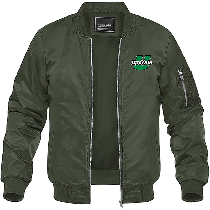 Men's USC Upstate Spartans Lightweight Bomber Jacket - Army Green