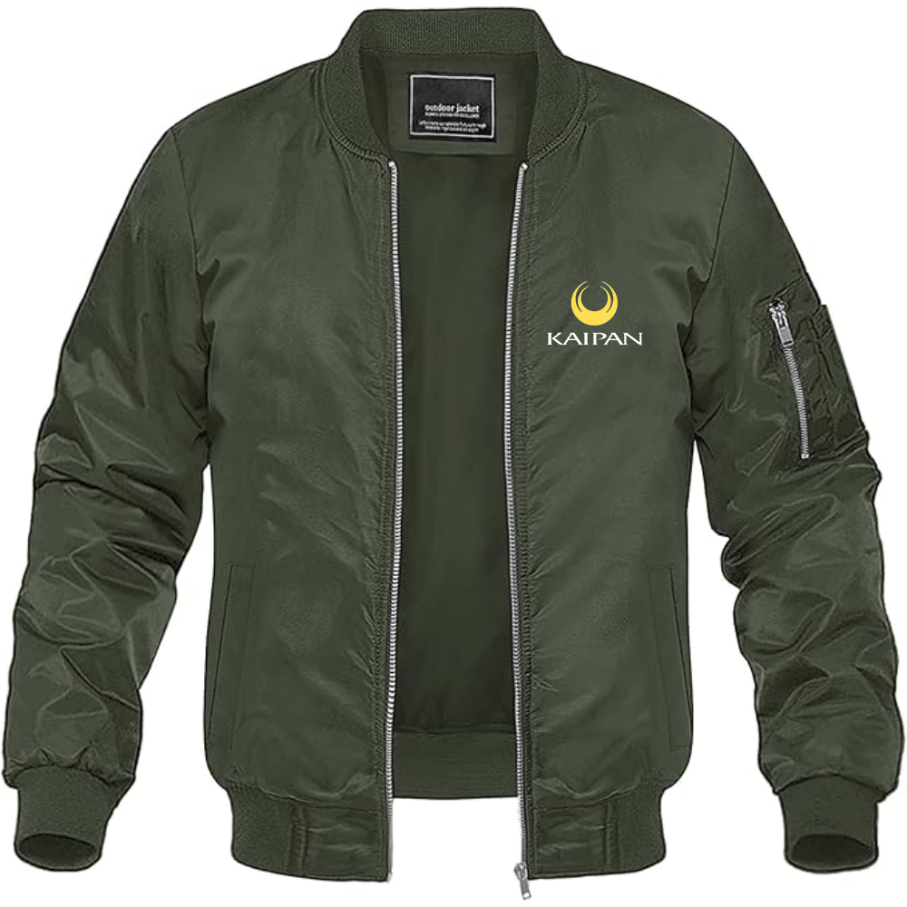 Men's Kaipan Logo Lightweight Bomber Jacket Windbreaker Softshell Varsity Jacket Coat