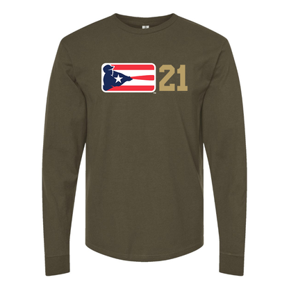 Men's  Liga de Beisbol Profesional Roberto Clemente Logo Cotton Long Sleeve T-Shirt