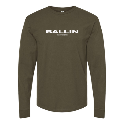 Men's Ballin Logo Cotton Long Sleeve T-Shirt