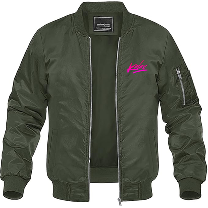 Men's Kalax Logo  Lightweight Bomber Jacket Windbreaker Softshell Varsity Jacket Coat