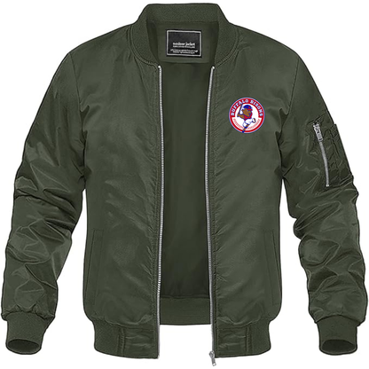 Men's Buffalo Bisons Logo Lightweight Bomber Jacket Windbreaker Softshell Varsity Jacket Coat