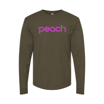 Men's Peach Aviation Logo Long Sleeve T-Shirt