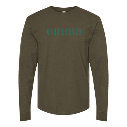 Men's Emma Logo Cotton Long Sleeve T-Shirt