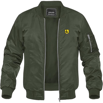 Men's A Style Logo Lightweight Bomber Jacket Windbreaker Softshell Varsity Jacket Coat