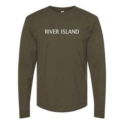 Men's River Island   Logo  Cotton Long Sleeve T-Shirt