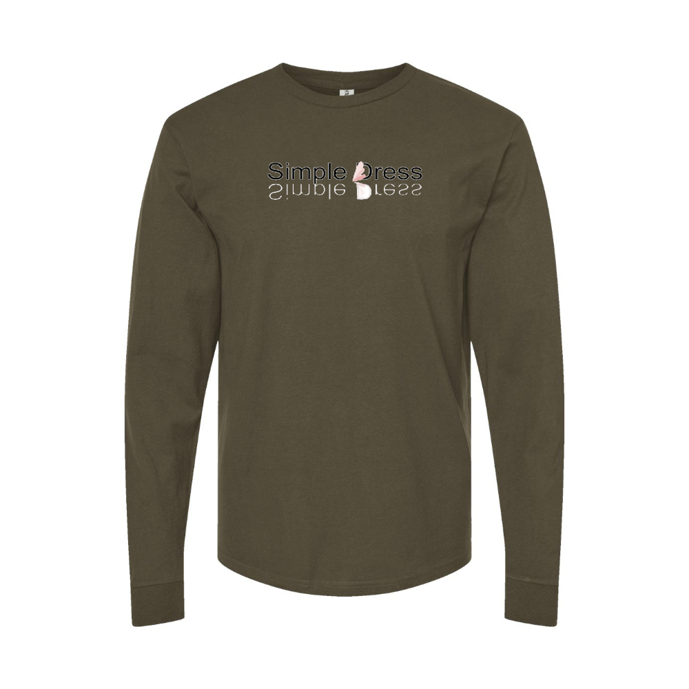 Men's Simple Dress Logo Long Sleeve T-Shirt