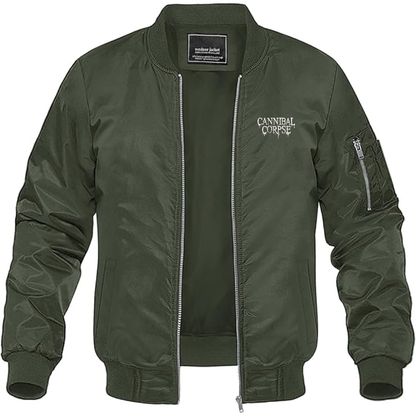 Men's  Cannibal Corpse Logo Lightweight Bomber Jacket Windbreaker Softshell Varsity Jacket Coat