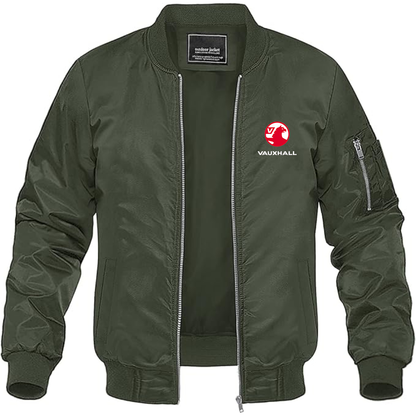 Men's Vauxhall Logo Lightweight Bomber Jacket Windbreaker Softshell Varsity Jacket Coat