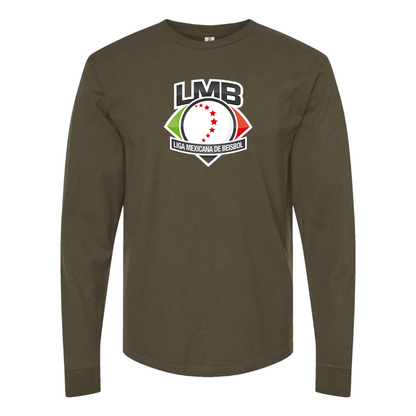Men's Liga Mexicana de Béisbol Logo Cotton Long Sleeve T-Shirt