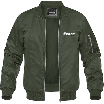 Men's Four Loko Logo Lightweight Bomber Jacket Windbreaker Softshell Varsity Jacket Coat