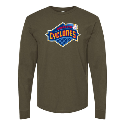 Men's Brooklyn Cyclones Logo Cotton Long Sleeve T-Shirt