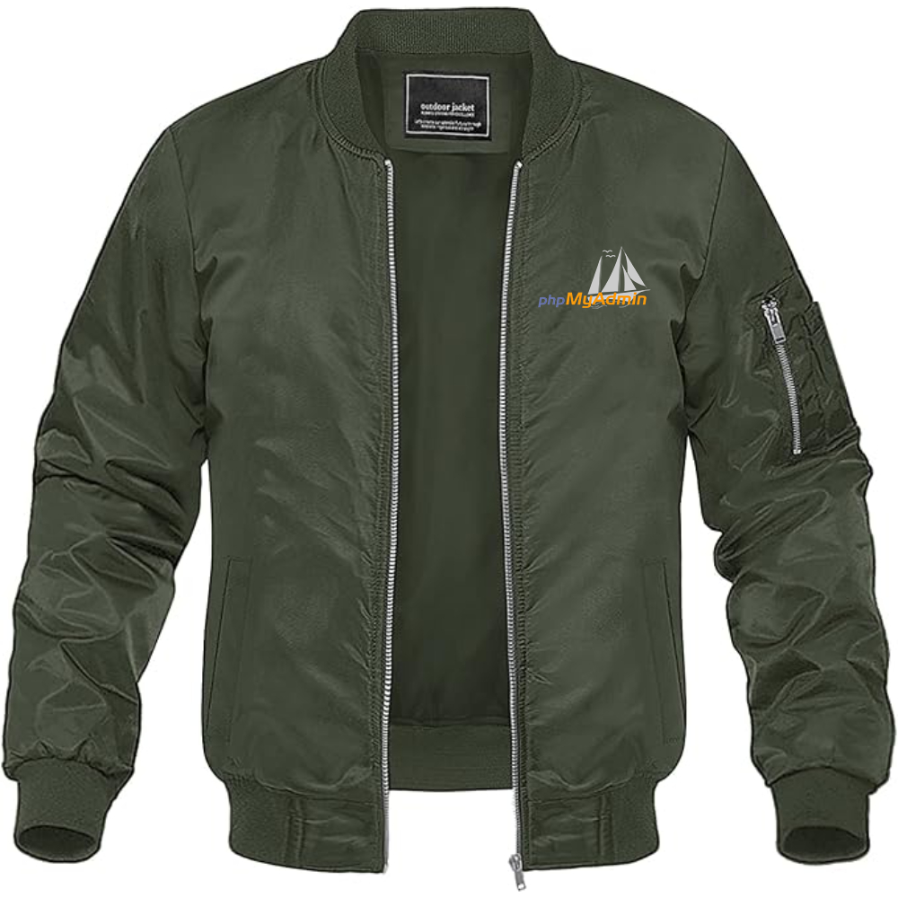 Men's phpMyAdmin Logo Lightweight Bomber Jacket Windbreaker Softshell Varsity Jacket Coat (Copy)