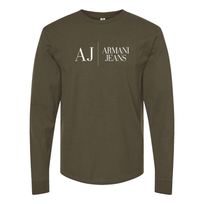 Men's Armani Jeans Logo Cotton Long Sleeve T-Shirt