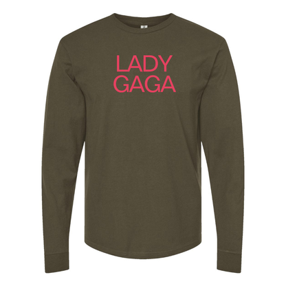Men's Lady Gaga Logo Cotton Long Sleeve T-Shirt