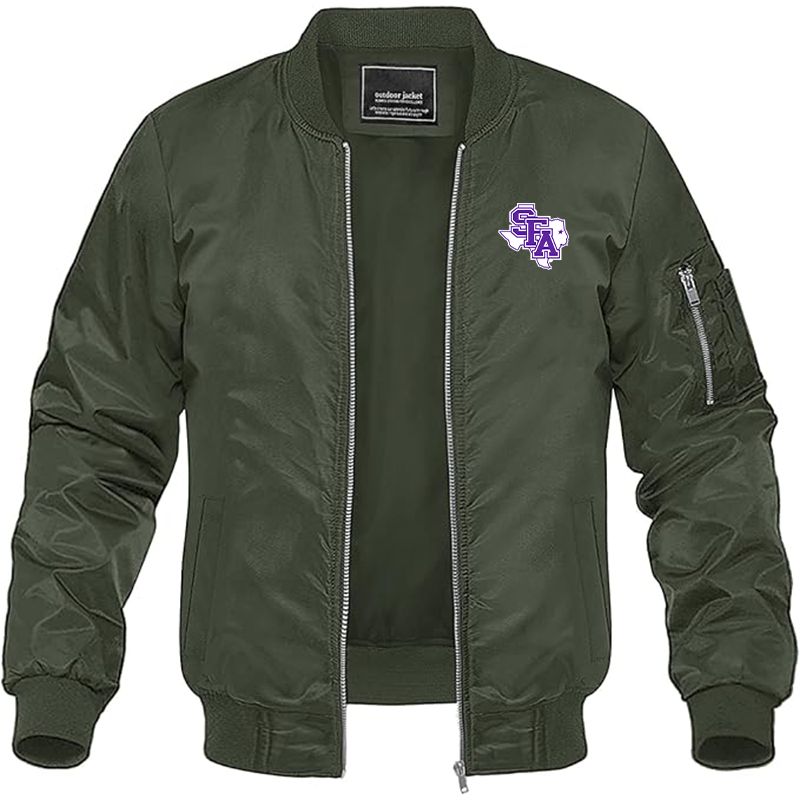 Men's Stephen F. Austin Lumberjacks Lightweight Bomber Jacket - Army Green