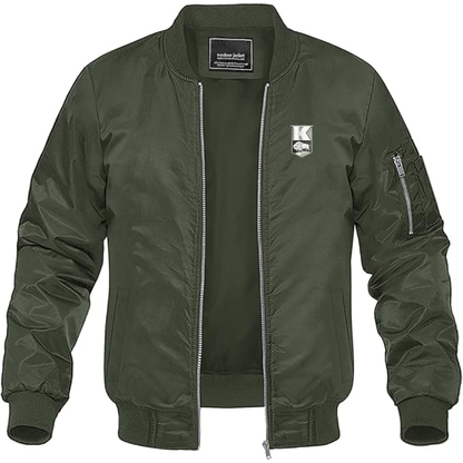 Men's Kaiser Logo Lightweight Bomber Jacket Windbreaker Softshell Varsity Jacket Coat