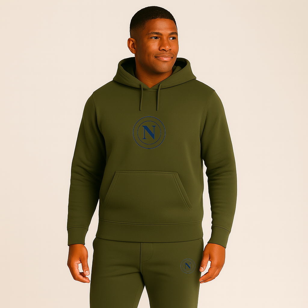 Men's Napoli 2025 Soccer Logo Hoodie Joggers Set